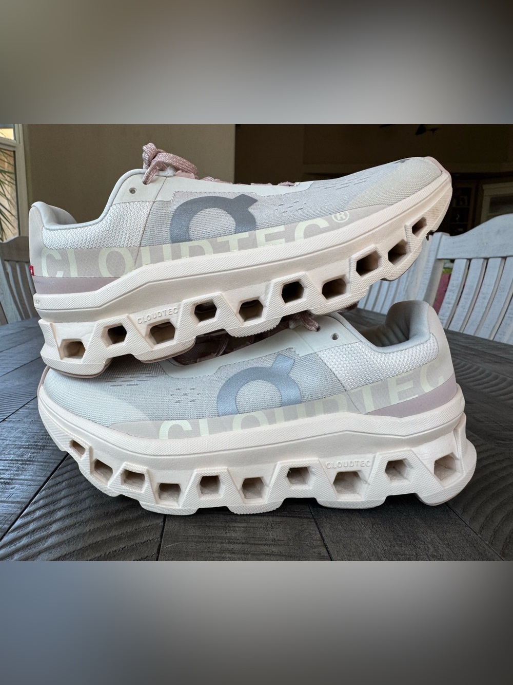 On Running - On Cloudmonster Moon/Fawn Running Sneakers Women's Size 9